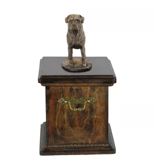 Rottweiler, Rott, Rottie - urn for dog ashes, urn with a statuette, personalized urn for dog ashes by Art-Dog brand