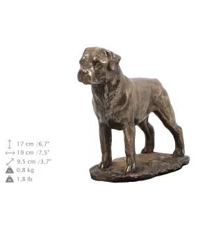 Rottweiler, Rott, Rottie - urn for dog ashes, urn with a statuette, personalized urn for dog ashes by Art-Dog brand