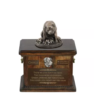 Rottweiler, Rott, Rottie I - urn for dog ashes, urn with a statuette, personalized urn for dog ashes by Art-Dog brand