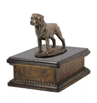 Rottweiler - Hund Ascheurne, klassische Urne mit Statue, elegante Urne mit Hund von der Marke Art-Dog