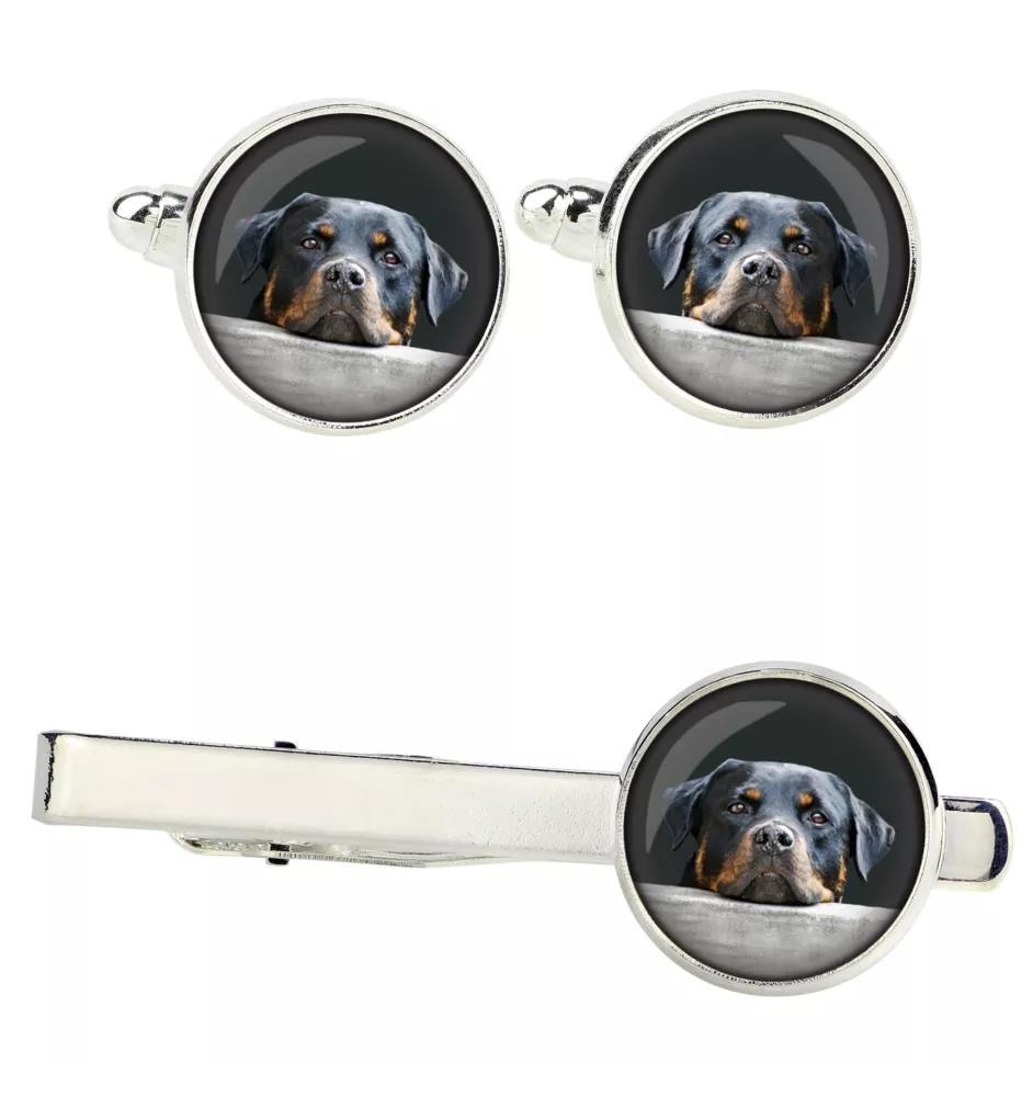 Rottweiler, Rott, Rottie - cufflinks and tie with your photo, a suit decoration, men's jewelry from the Art-Dog brand.