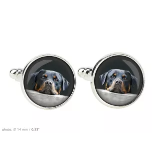Rottweiler, Bouvier allemand - Boutons de manchette et cravate avec votre photo, accessoire de costume, bijoux pour hommes de la marque Art-Dog.