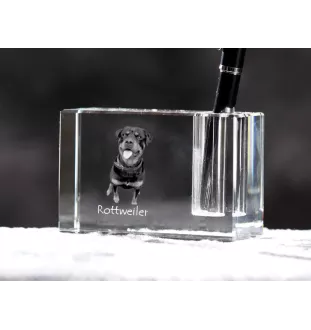 Rottweiler penholder kryształowy z psem Art-Dog