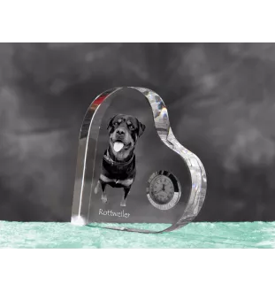 Rottweiler zegar w kształcie serca z psem Art-Dog