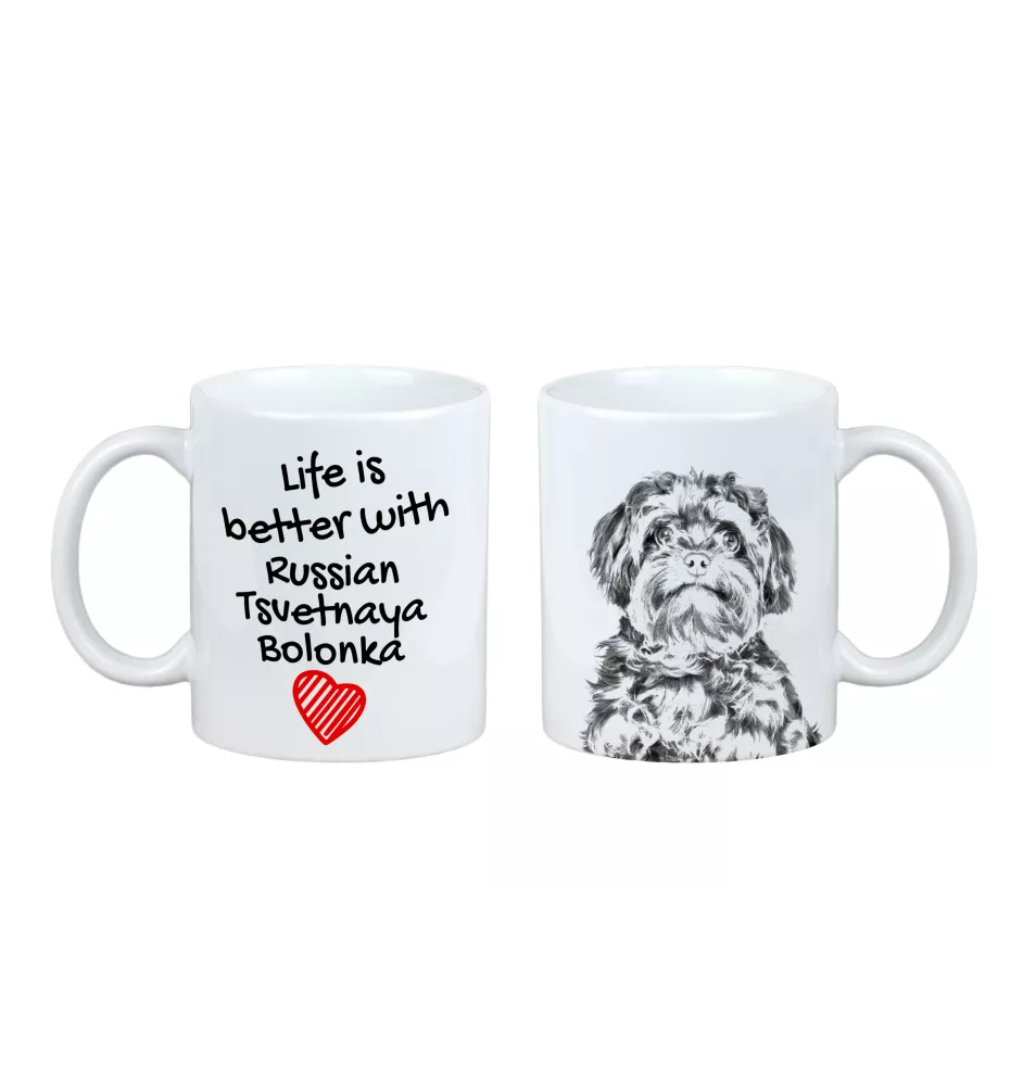Russian Colored Bolonka - cup with a dog, cup with a photo, personalized gift from the Art-Dog brand
