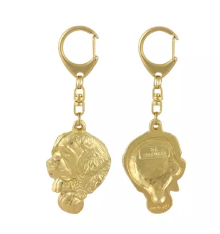 Saint-bernard, Chien Du Mont Saint-Bernard - Porte-clés doré avec chien, décoration de sac à main, accessoire de luxe de la marque Art-Dog