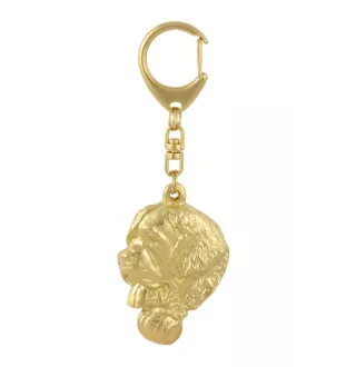 St. Bernard, Saint Bernard, Alpine Mastiff, Bernhardiner - Gilded key ring with dog, handbag decoration, luxury accessory by Art-Dog brand