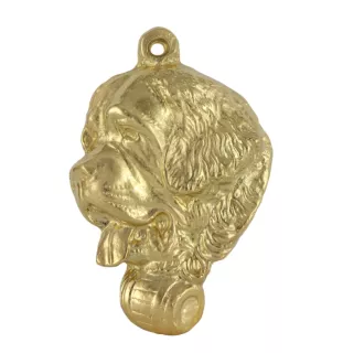 St. Bernard, Saint Bernard, Alpine Mastiff, Bernhardiner - Gilded key ring with dog, handbag decoration, luxury accessory by Art-Dog brand