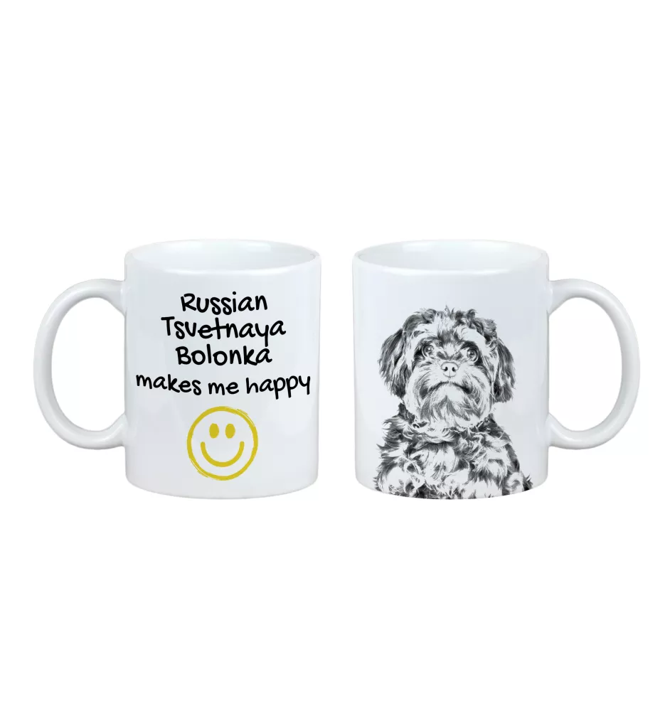 Bolonka russe colorée - tasse avec chien, une tasse joyeuse pour les amoureux des chiens, un cadeau personnalisé de la marque Art-Dog