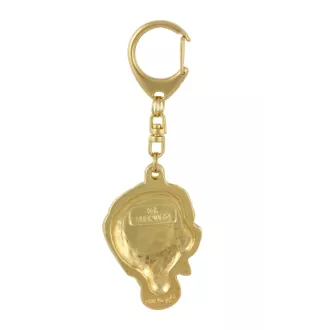 Saint-bernard, Chien Du Mont Saint-Bernard - Porte-clés doré avec chien dans boîte cadeau, décoration de sac à main, accessoire de luxe de la marque Art-Dog