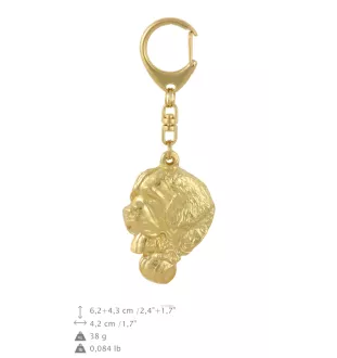 Saint-bernard, Chien Du Mont Saint-Bernard - Porte-clés doré avec chien dans boîte cadeau, décoration de sac à main, accessoire de luxe de la marque Art-Dog