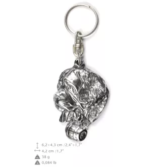 St. Bernard, Saint Bernard, Alpine Mastiff, Bernhardiner - Silver-plated pendant with a dog in a decorative box, handbag decoration, backpack pendant by Art-Dog brand