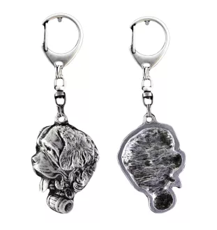 Saint-bernard, Chien Du Mont Saint-Bernard - Porte-clés argenté avec un chien dans une boîte cadeau, décoration de sac à main, pendentif de sac à dos par la marque Art-Dog