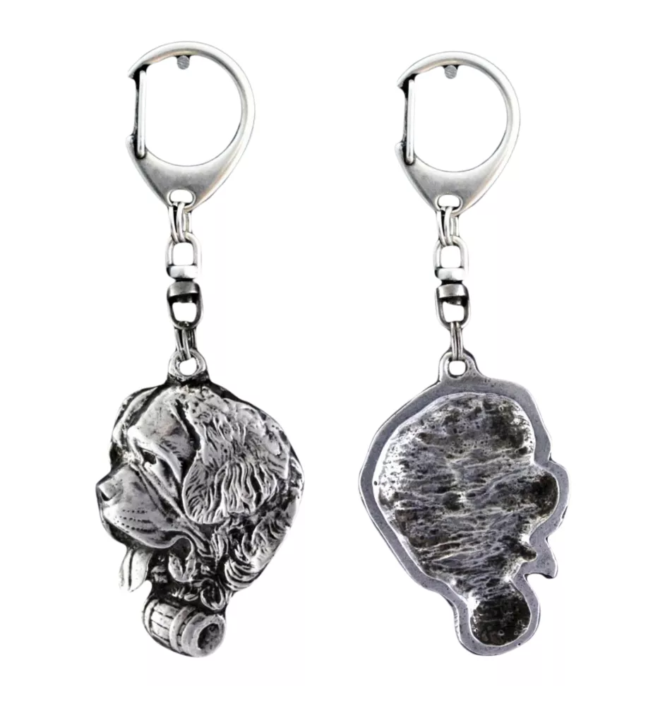Saint-bernard, Chien Du Mont Saint-Bernard - Porte-clés argenté avec un chien dans une boîte cadeau, décoration de sac à main, pendentif de sac à dos par la marque Art-Dog