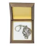 St. Bernhardshund, Bernhardiner - Versilberter Schlüsselanhänger mit Hund in einer Geschenkbox, Handtaschenschmuck, Rucksackanhänger der Marke Art-Dog