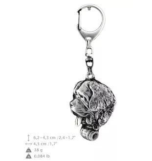 Saint-bernard, Chien Du Mont Saint-Bernard - Porte-clés argenté avec un chien dans une boîte cadeau, décoration de sac à main, pendentif de sac à dos par la marque Art-Dog