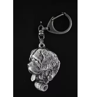Saint-bernard, Chien Du Mont Saint-Bernard - Porte-clés argenté avec un chien dans une boîte cadeau, décoration de sac à main, pendentif de sac à dos par la marque Art-Dog