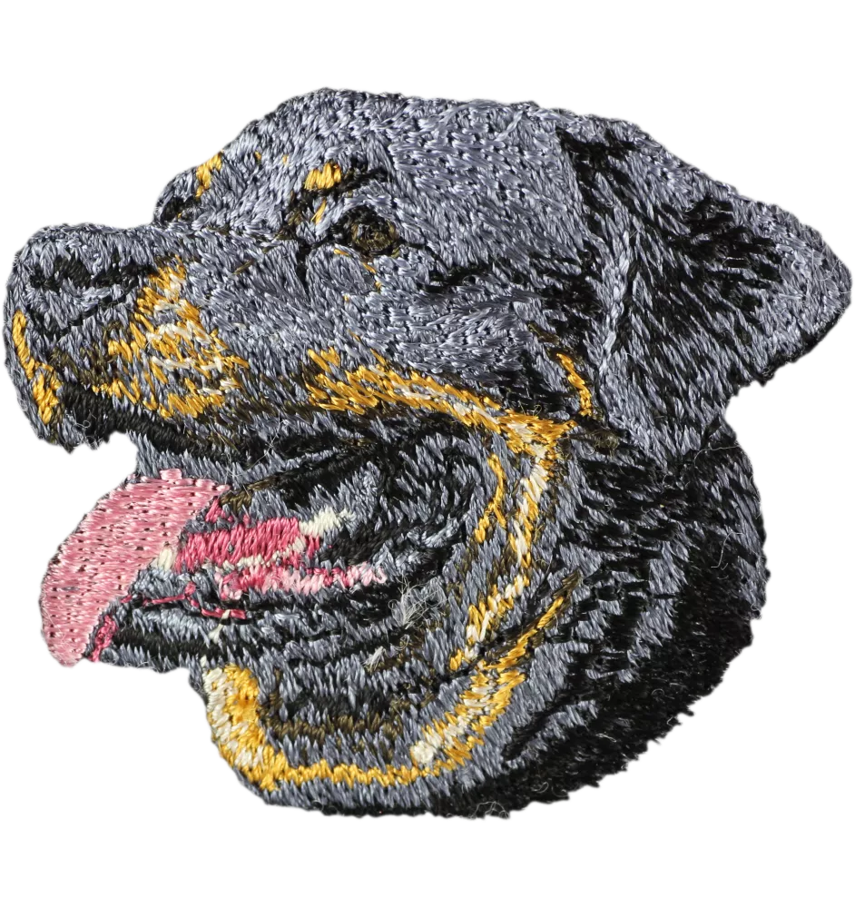 Rottweiler, Rott, Rottie - dog-shaped patch, embroidered patch, unique decoration for Art-Dog backpack
