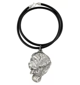 St. Bernard, Saint Bernard, Alpine Mastiff, Bernhardiner - Necklace with dog, silver-plated pendant for dog fan, unique jewelry by Art-Dog brand