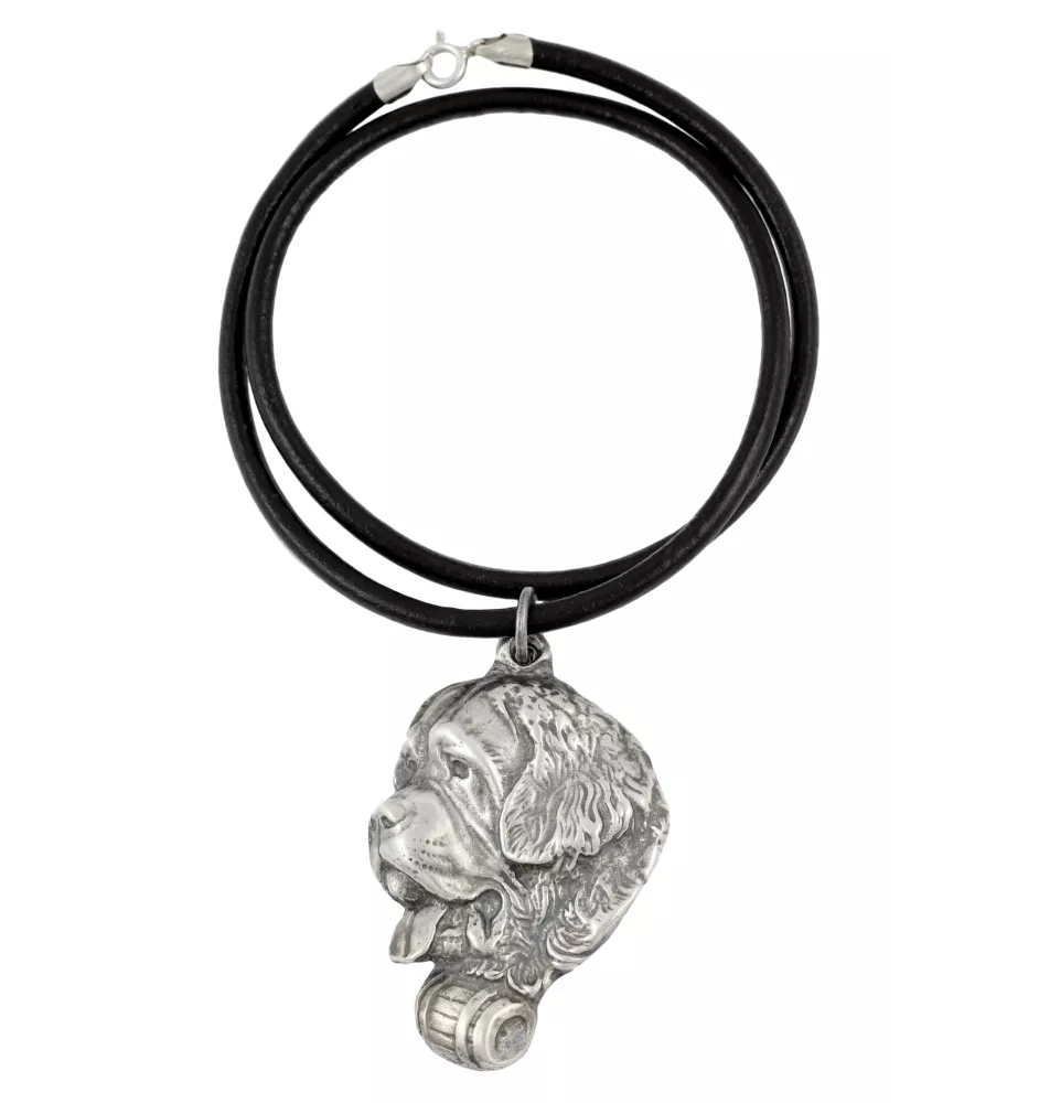 Saint-bernard, Chien Du Mont Saint-Bernard - collier avec un chien, pendentif en plaqué argent pour les fans de chiens, bijoux uniques de la marque Art-Dog