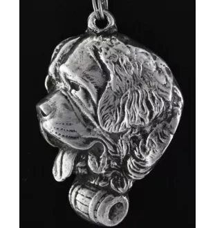 St. Bernard, Saint Bernard, Alpine Mastiff, Bernhardiner - Necklace with dog, silver-plated pendant for dog fan, unique jewelry by Art-Dog brand