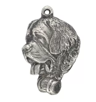 St. Bernhardshund, Bernhardiner - Halskette mit Hund, versilberter Anhänger für Hundefans, einzigartiger Schmuck der Marke Art-Dog
