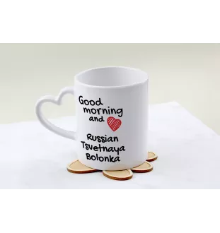 Bolonka russe colorée - tasse avec chien, une tasse adorable avec une anse en forme de cœur, un cadeau universel de la marque Art-Dog