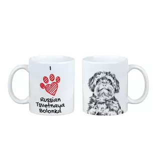 Bolonka russe colorée - tasse avec chien, une tasse adorable avec une illustration, un cadeau avec votre photo de la marque Art-Dog