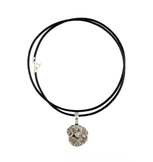 St. Bernhardshund, Bernhardiner - Hundehalsband, versilberter Anhänger für den Hundeliebhaber, dezenter Schmuck von Art-Dog