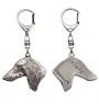 Saluki, Persian Greyhound, Arabian hound, Gazelle hound - Silver-plated key ring with dog, handbag decoration, backpack pendant by Art-Dog brand