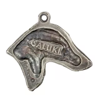 Saluki, Persischer Windhund - Versilberter Schlüsselanhänger mit Hund, Handtaschen-Dekoration, Rucksack-Anhänger der Marke Art-Dog