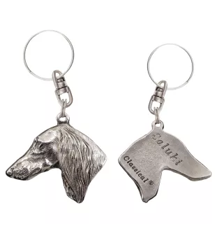 Saluki, Persian Greyhound, Arabian hound, Gazelle hound - Silver-plated dog pendant, handbag decoration, backpack pendant by Art-Dog brand