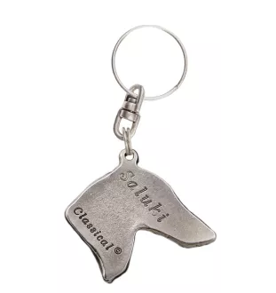 Saluki, Persischer Windhund - Versilberte Hund Anhänger, Handtasche Dekoration, Rucksack-Anhänger von Art-Dog Marke