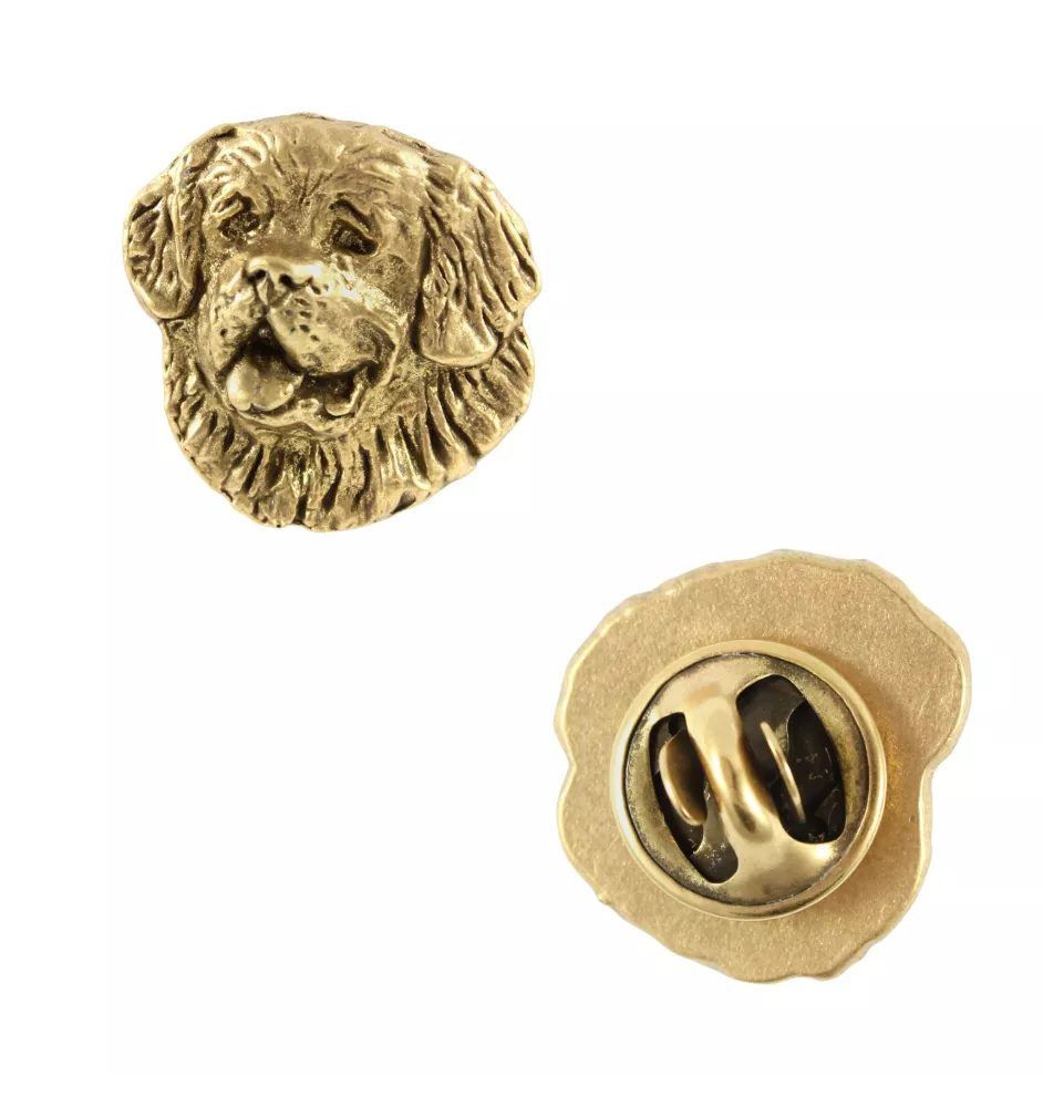St. Bernard, Saint Bernard, Alpine Mastiff, Bernhardiner - Dog brooch in decorative box, elegant gold-plated pin, Art-Dog brand jacket pin
