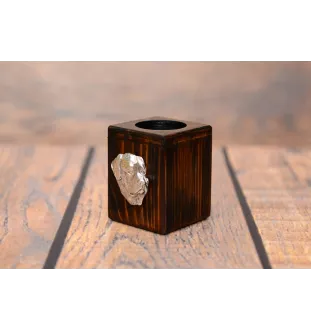 Rottweiler, Rott, Rottie I - wooden candle holder with a dog, a unique souvenir after losing a dog, a handicraft from the Art-Dog brand