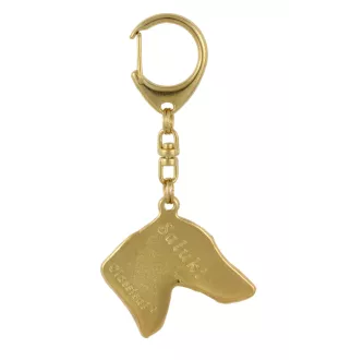 Saluki, Persian Greyhound, Arabian hound, Gazelle hound - Gilded key ring with dog, handbag decoration, luxury accessory by Art-Dog brand