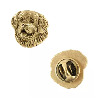 St. Bernhardshund, Bernhardiner - Vergoldete Brosche, eleganter Hundeschmuck, einzigartige Brosche der Marke Art-Dog