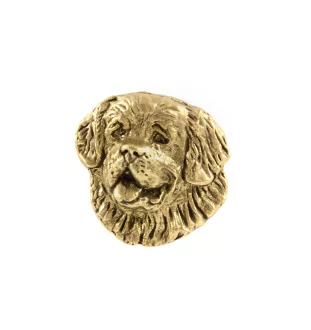 St. Bernard, Saint Bernard, Alpine Mastiff, Bernhardiner - gold-plated pin brooch, elegant dog ornament, unique pin by Art-Dog brand