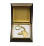 Saluki, Persian Greyhound, Arabian hound, Gazelle hound - Gilded key ring with dog in gift box, handbag decoration, luxury accessory by Art-Dog brand