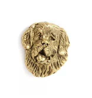 St. Bernhardshund, Bernhardiner - Vergoldete Brosche, eleganter Hundeschmuck, einzigartige Brosche der Marke Art-Dog