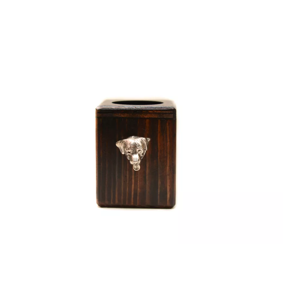 Rottweiler, Rott, Rottie - wooden candle holder with a dog, a unique souvenir after losing a dog, a handicraft from the Art-Dog brand
