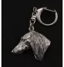 Saluki, Lévrier persan - Porte-clés argenté avec un chien dans une boîte cadeau, décoration de sac à main, pendentif de sac à dos par la marque Art-Dog