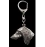 Saluki, Lévrier persan - Porte-clés argenté avec un chien dans une boîte cadeau, décoration de sac à main, pendentif de sac à dos par la marque Art-Dog