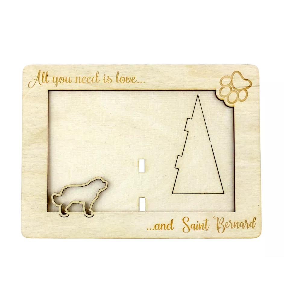 St. Bernard, Saint Bernard, Alpine Mastiff, Bernhardiner - Photo frame, engraved wooden frame, a lovely gadget for the dog lover by Art-Dog