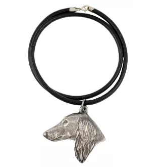 Saluki, Persian Greyhound, Arabian hound, Gazelle hound II - Necklace with dog, silver-plated pendant for dog fan, unique jewelry by Art-Dog brand