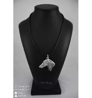 Saluki, Persischer Windhund II - Halskette mit Hund, versilberter Anhänger für Hundefans, einzigartiger Schmuck der Marke Art-Dog