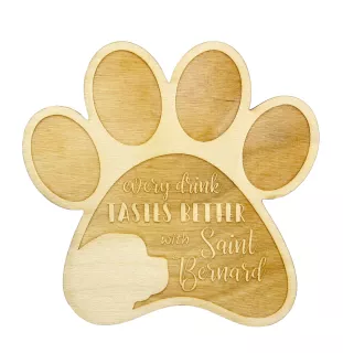 St. Bernhardshund, Bernhardiner - Tasse Untersetzer, graviert Untersetzer mit Hund, Geschenk für Hundeliebhaber von Art-Dog Marke