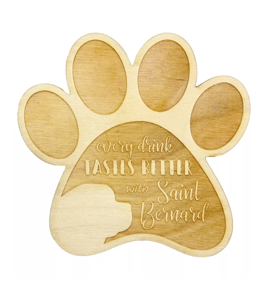 St. Bernhardshund, Bernhardiner - Tasse Untersetzer, graviert Untersetzer mit Hund, Geschenk für Hundeliebhaber von Art-Dog Marke