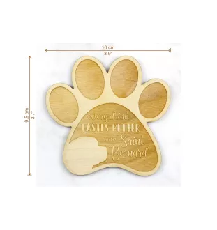 St. Bernard, Saint Bernard, Alpine Mastiff, Bernhardiner - Mug coaster, engraved coaster with dog, gift for dog lover by Art-Dog brand