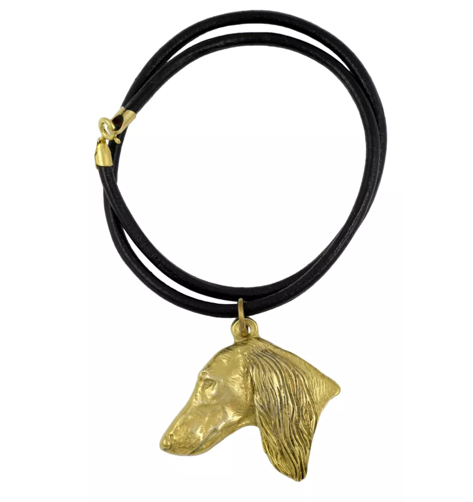 Saluki, Persischer Windhund - Hundehalsband, vergoldeter Anhänger für Hundefans, einzigartiger Schmuck der Marke Art-Dog